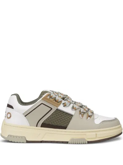 Hugo Boss Lace-up Panelled Sneakers In Multi