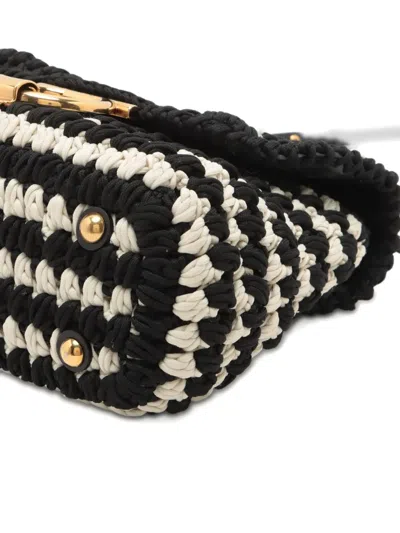 Pre-owned Ferragamo 2000-2020 Interwoven Shoulder Bag In Black