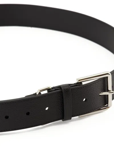 Givenchy Men Long Leather Belt In Black