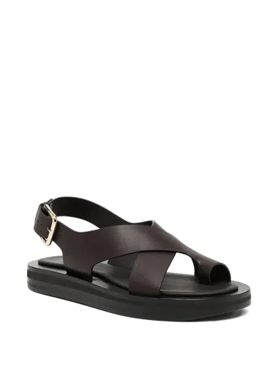 Co Collection Leather Platform Sandals In Blue