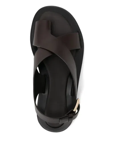 Co Collection Leather Platform Sandals In Blue