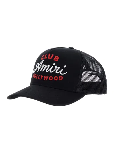 Amiri Black Baseball Cap With Maxi Logo On The Front In Cotton Man In Black