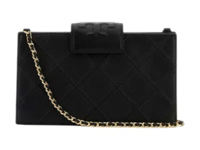 Pre-owned Tory Burch Women's  Fleming Mini Chain Wallet In Black