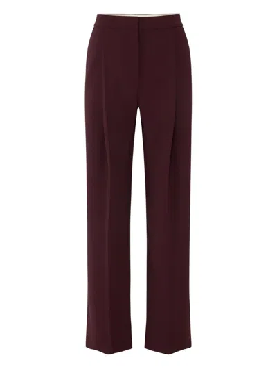 Elisabetta Franchi Trousers With Front Pleats And Belt Loops In Red