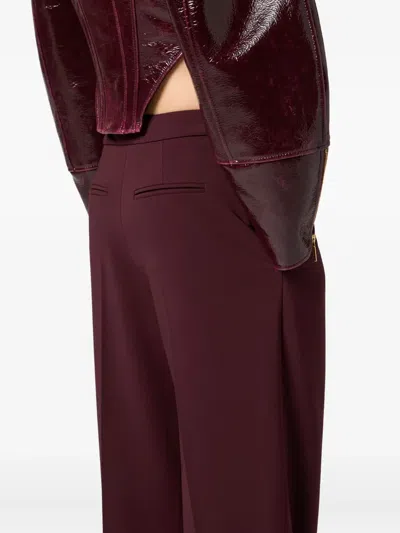 Elisabetta Franchi Trousers With Front Pleats And Belt Loops In Red