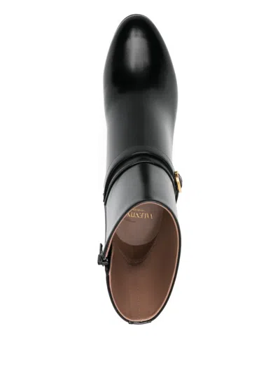 Valentino Garavani Valentino Rockstud 75 Leather Boot In Animal Print