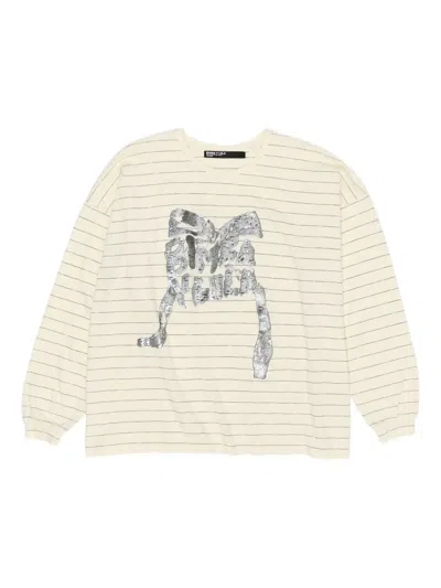 Bimba Y Lola Logo-print Striped T-shirt In Blue