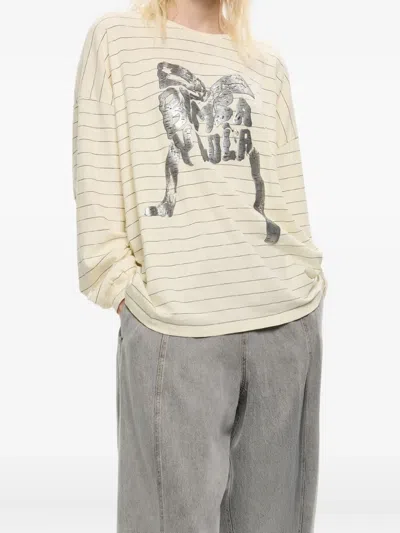 Bimba Y Lola Logo-print Striped T-shirt In Blue