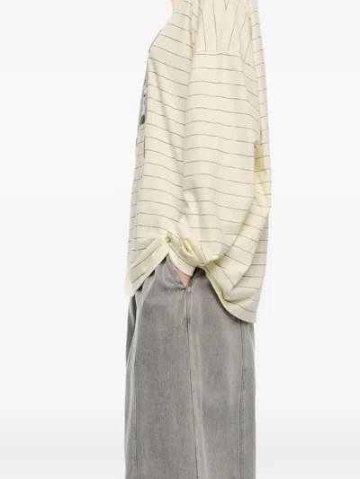 Bimba Y Lola Logo-print Striped T-shirt In Blue