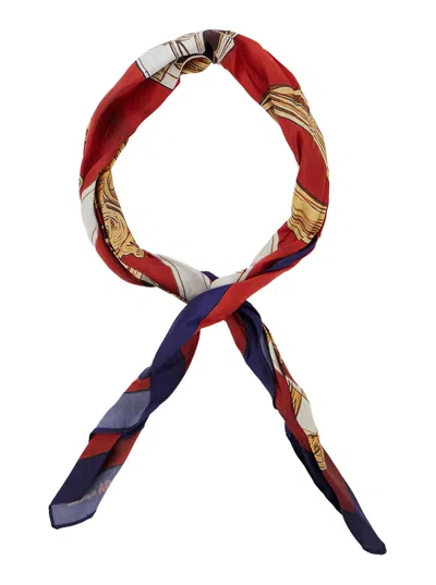 Balenciaga Jacquard-pattern Logo Scarf In Red