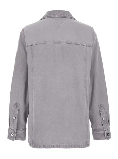 Bottega Veneta Light Grey Washed Denim Shirt In Multicolor