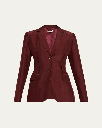 Jason Wu Collection Crinkled Satin Single-breasted Jacket In Brown