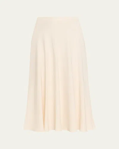 Loro Piana Erika Silk-wool Cady Midi Skirt In Multi