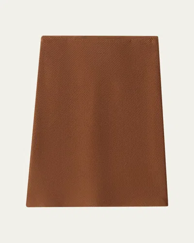 Miu Miu Diagonal Rib Silk Skirt In Brown