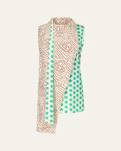 Diane Von Furstenberg X Henry Zankov Mulberry Dotted Drape Top In Neutral