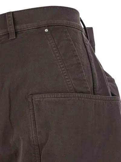 Drkshdw Stefan Brown Wide Leg Cargo Pants With Patch Pockets In Cotton Man In Brown