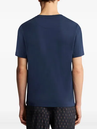 Etro T-shirt With Logo In Blue