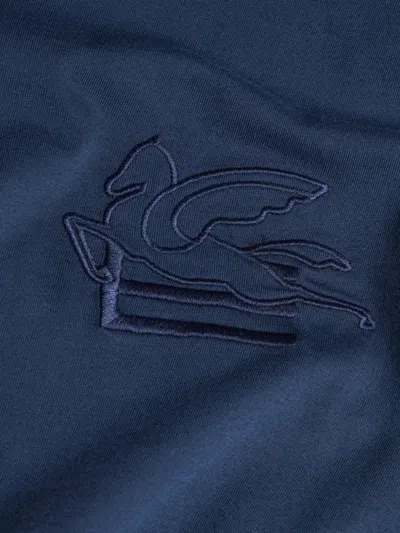 Etro T-shirt With Logo In Blue