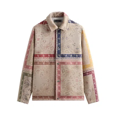 Pre-owned Kith Paisely Tapestry Coaches Jacket 'waffle' | Tan | Men's Size Xl In Brown