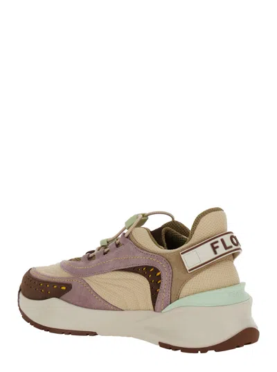 Fendi Multicolor Logo Sneakers In Brown