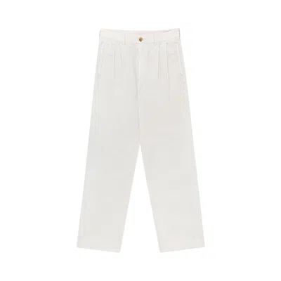 Pre-owned Aimé Leon Dore Garment Dyed Double Pleated Pant 'silver Birch' | White | Men's Size Xl