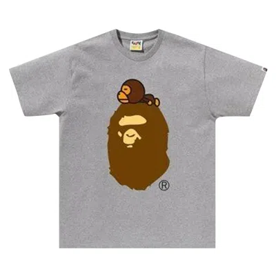 Pre-owned Bape Milo On Big Ape Tee 'grey' | Men's Size S In Gray