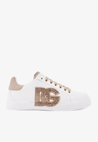 Dolce & Gabbana Port.light Strobel Sneakers In Brown