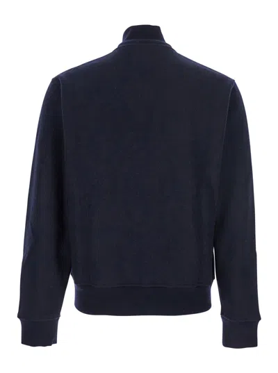 Givenchy Blue Jacket With High Neck And Logo Patch On The Front In Wool And Cashmere Blend Man