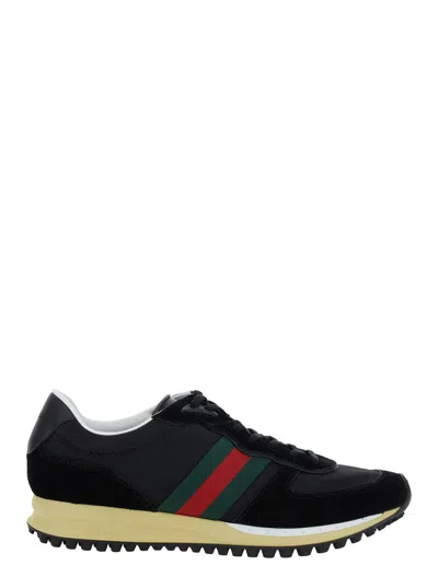 Gucci Sneaker Re-motion In Black Gg Fabric Men