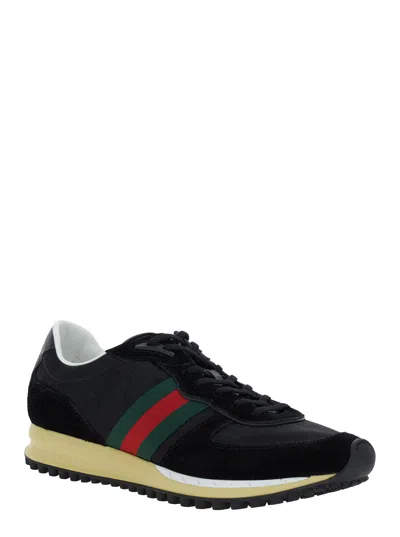 Gucci Sneaker Re-motion In Black Gg Fabric Men