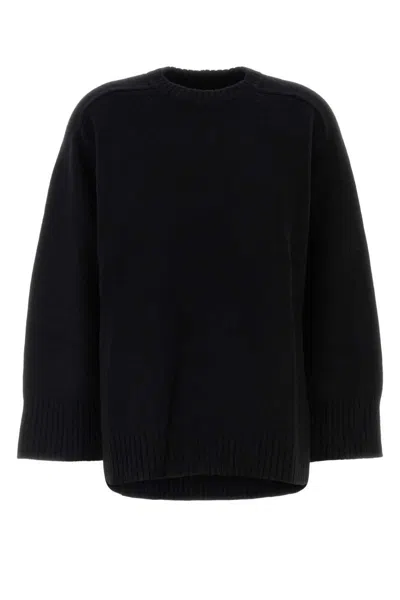 Loulou Studio Black Wool Blend Oversize Safi Sweater In Black