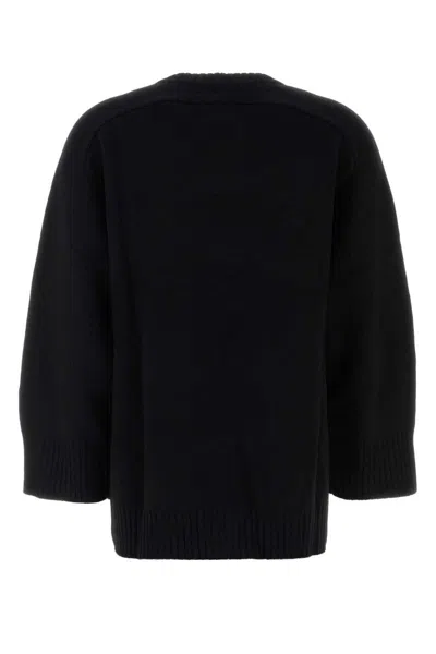 Loulou Studio Black Wool Blend Oversize Safi Sweater In Black