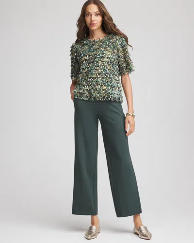 Chico's Juliet Slim Wide-leg Cropped Pants In Darkest Spruce In Green