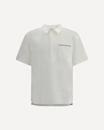 Thom Browne Jersey Polo Shirt In Gray