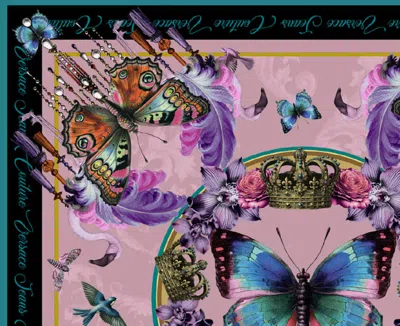 Versace Jeans Couture Butterfly-print Scarf In Red