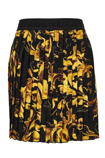 Versace Jeans Couture Women's Baroque Pleated Mini Skirt In Multi