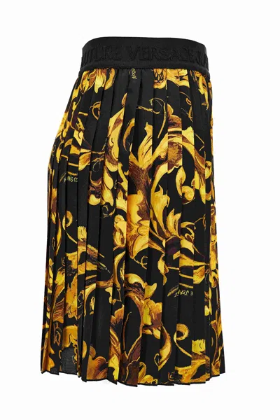 Versace Jeans Couture Women's Baroque Pleated Mini Skirt In Multi