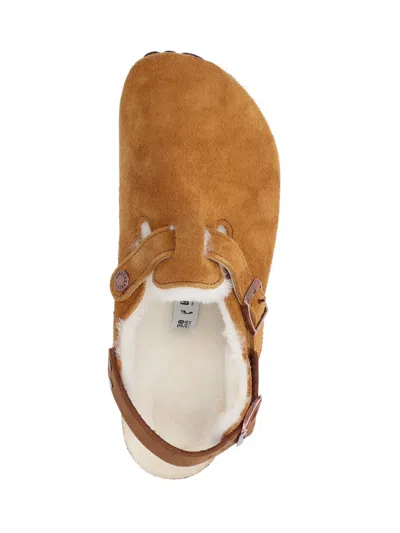 Birkenstock Tokio Shearling Suede Slippers In Animal Print