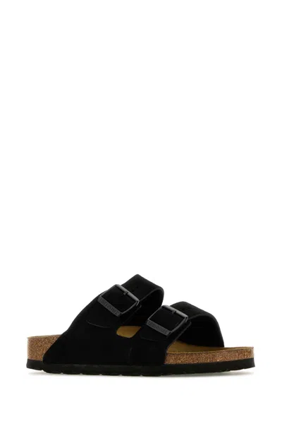 Birkenstock Arizona Suede Sandals With Buckled-straps In Black