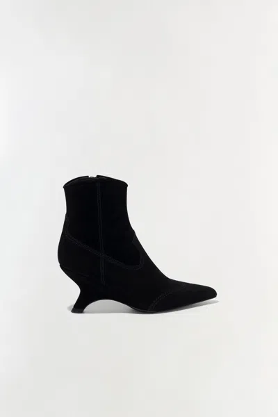 Simkhai Shadow High Heels Ankle Boots In Black Suede In Black