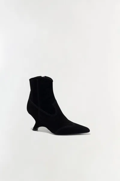 Simkhai Shadow High Heels Ankle Boots In Black Suede In Black