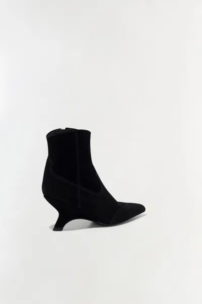 Simkhai Shadow High Heels Ankle Boots In Black Suede In Black