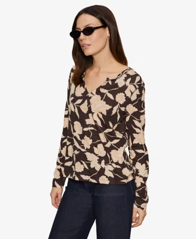Sanctuary Women's Printed Long-sleeve T-shirt In Brown