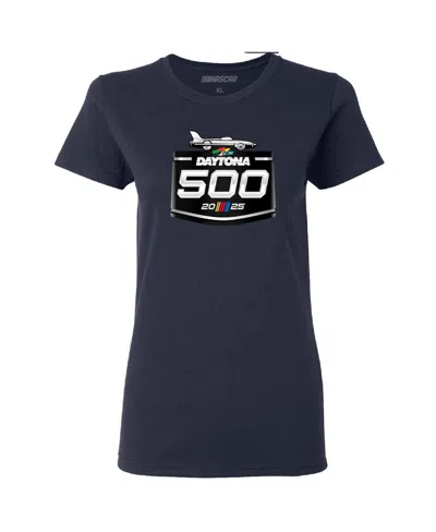 Checkered Flag Sports Women's Navy Daytona International Speedway 2025 Daytona 500 Logo T-shirt In Blue