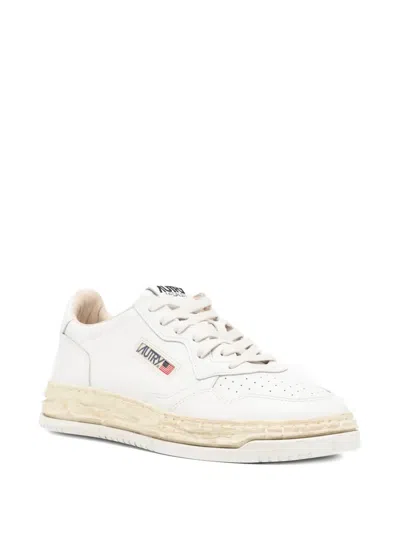 Autry Medalist Low Vintage X Mihara Yasuhiro White Sneakers With Handcrafted Sole In Leather Man In White