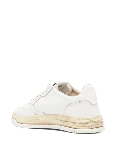 Autry Medalist Low Vintage X Mihara Yasuhiro White Sneakers With Handcrafted Sole In Leather Man In White