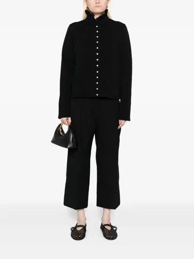 Agnès B. Buttoned-up Jacket In Black