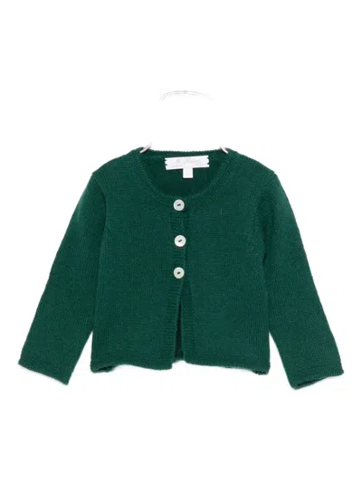 Mariella Ferrari Button-front Ribbed Cardigan In Green