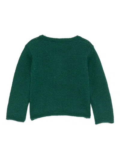 Mariella Ferrari Button-front Ribbed Cardigan In Green