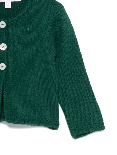 Mariella Ferrari Button-front Ribbed Cardigan In Green